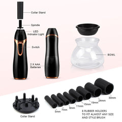 Electric Makeup Brush Cleaner - Fast - Drying Silicone Scrubber for Flawless Brushes Soloist