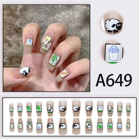 Fake Nail Patches - Short,Medium,Long,Easy Removable Manicure Stickers,Simple Nail Art Soloist