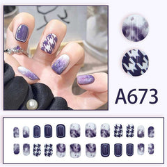 Fake Nail Patches - Short,Medium,Long,Easy Removable Manicure Stickers,Simple Nail Art Soloist