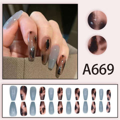 Fake Nail Patches - Short,Medium,Long,Easy Removable Manicure Stickers,Simple Nail Art Soloist