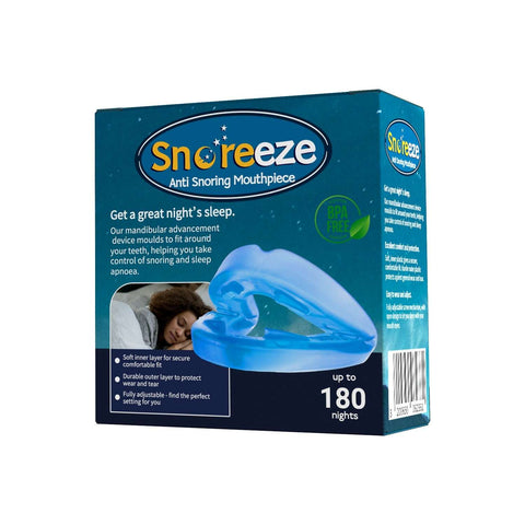 Snoreeze Anti-Snoring Mouthpiece - Adjustable ,BPA -Free,Teech Grinding Guard, Up to 180 Nights Soloist