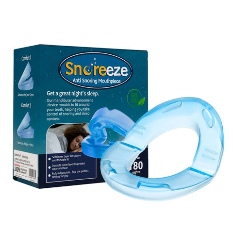 Snoreeze Anti-Snoring Mouthpiece - Adjustable ,BPA -Free,Teech Grinding Guard, Up to 180 Nights Soloist